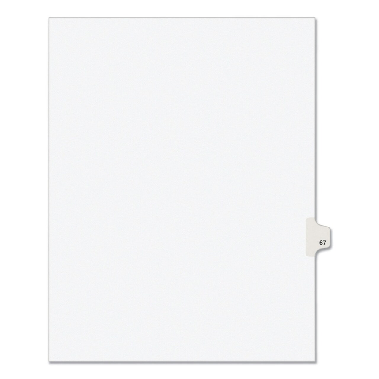 Avery 10-Tab 67 11 in. x 8.5 in. Preprinted Legal Exhibit Side Tab Index Dividers - White (25/Pack)